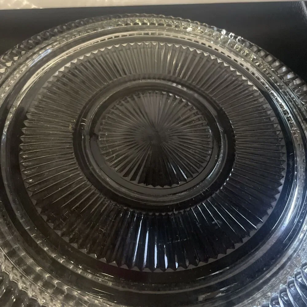 Vintage Starburst Round‎ Glass Serving Plate